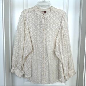 Anthropologie Pilcro Ivory Top with amazing details